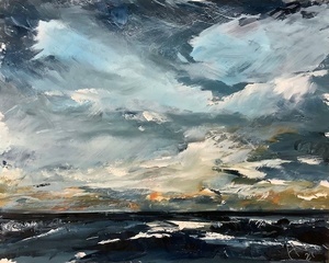 Dramatischer Himmel über Meer Dramatischer Himmel über Meer