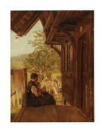 Hans Thoma, an der Treppe des Geburtshauses, Privatleihgabe (C) Hans Thoma Museum